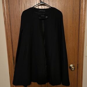 Zara Elegant Black Cape Coat